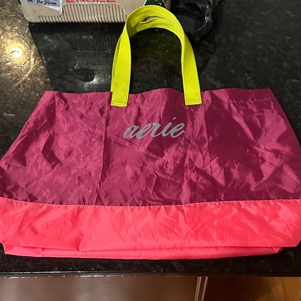Aerie Fuchsia and Neon Pink Tote Bag